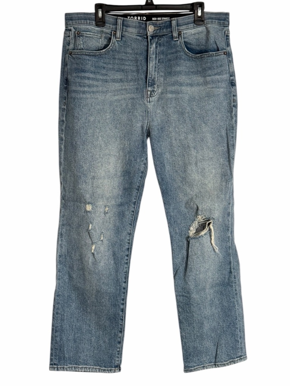 torrid size 14R High Rise Straight Classic Denim, Destruction version